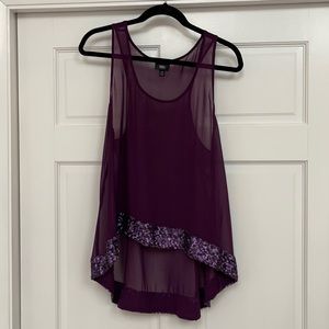 Mossimo - Plum racer back shear sequin top